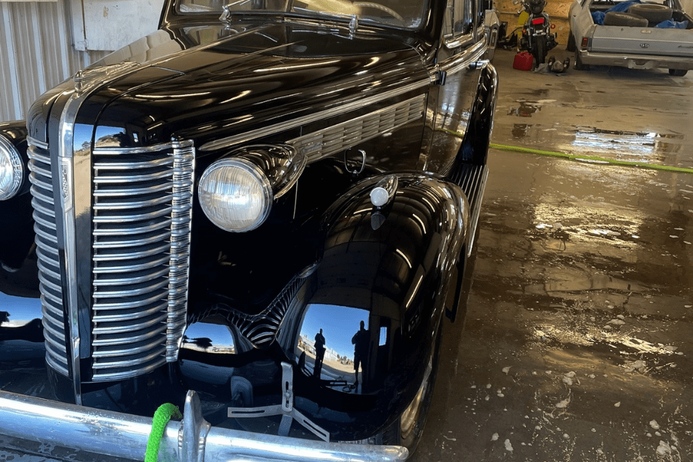 car detailing in Iowa City, auto body repair in Iowa City, IA at Harv's Auto Body Repair. A classic Buick with a spotless, polished finish, reflecting the thorough and professional detailing service provided.